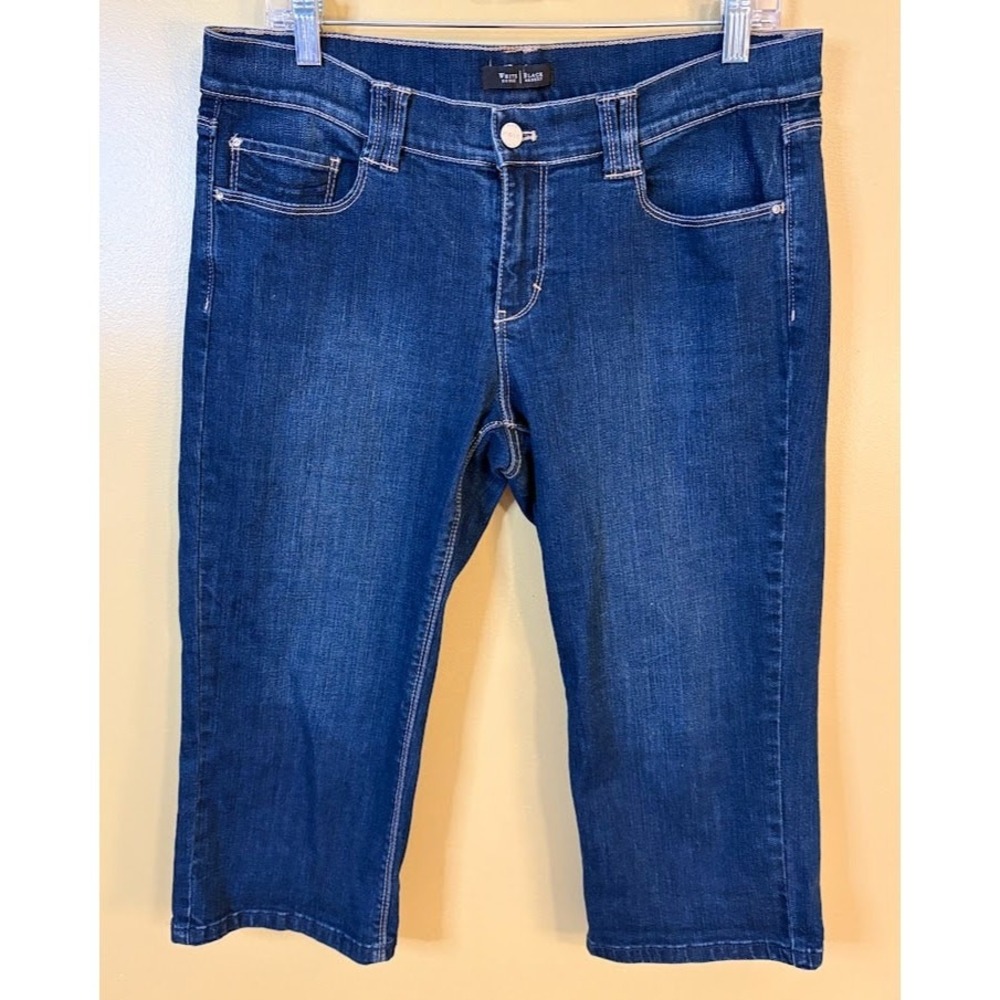 White House Black Market Pedal Pusher Womens 10 Blue Excellent Noir Cropped Jean